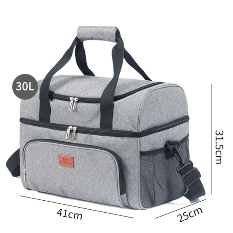 30L Insulated Cooler Bag Food Drink Thermal Picnic Lunch Bag Leakproof Large Cooling Box Camping BBQ Family Outdoor Activities images - 6