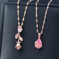 sinleery korean style cubic zirconia choker flower pendant necklace stainless steel jewelry for women fashion jewelry xl116 ssp
