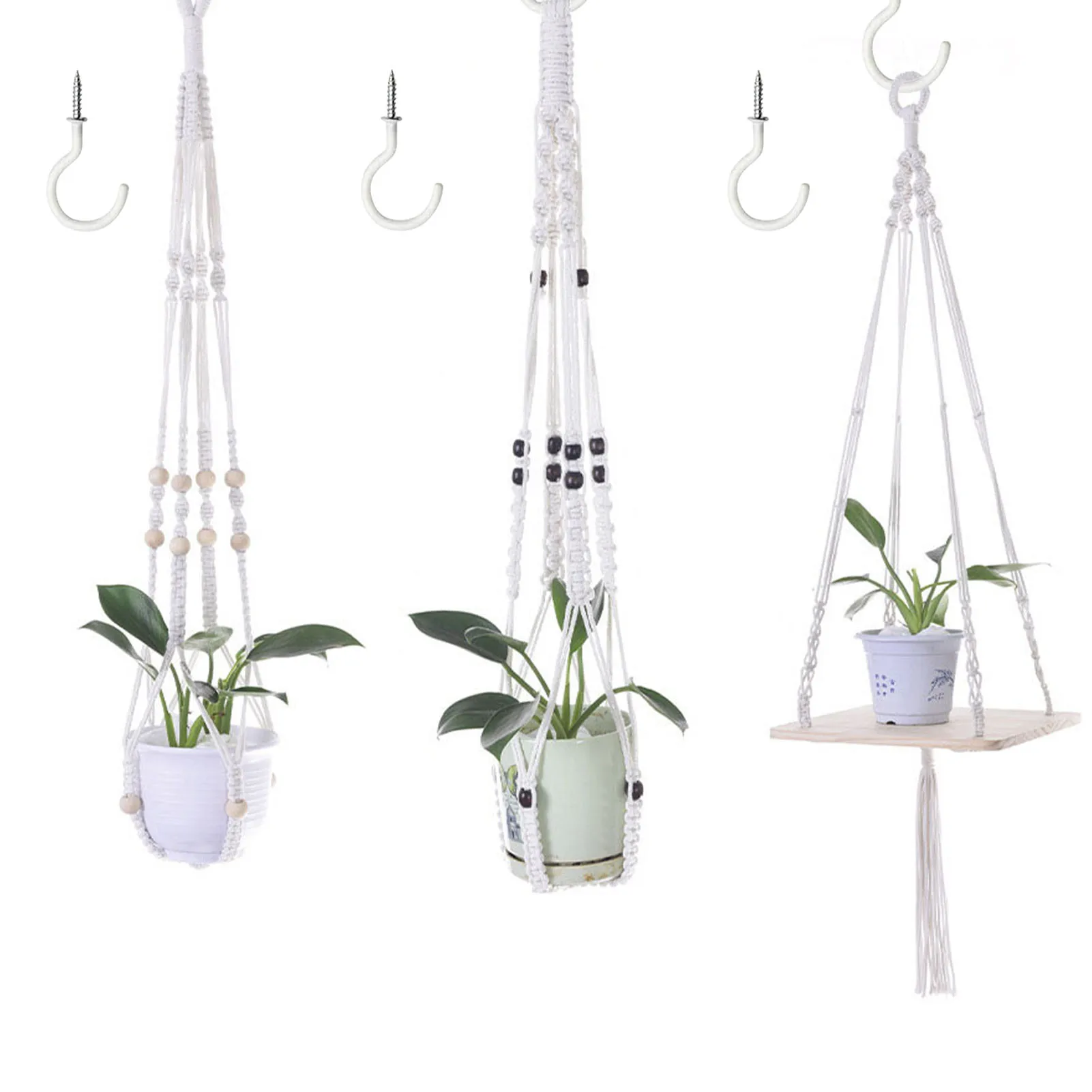 

Вешалка для макраме, искусственные корзины, цветочные цветы, подвесное украшение для балкона, веревка с узлом