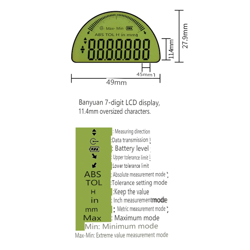 XIBEI IP54 водонепроницаемый цифровой индикатор 0-12 7 мм 0-50 8 0 001 00005 &quotэлектронный