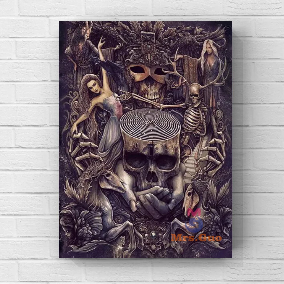 

Призрак, алмазная роспись, искусство, череп, сделай сам, квадратная вышивка, алмазная вышивка с краской с бриллиантами, темный ландшафт