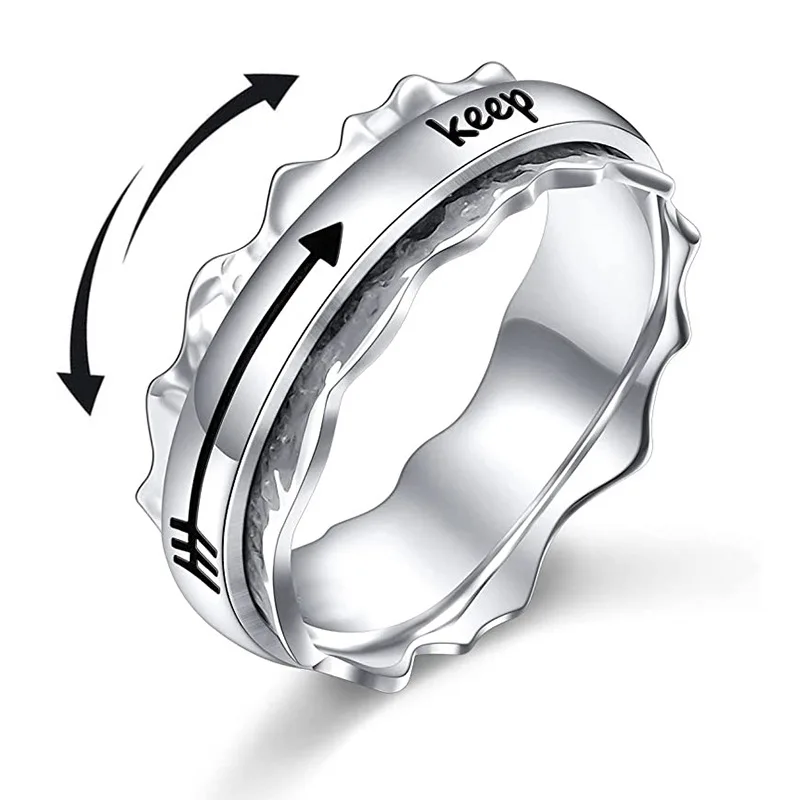 

Anxiety Ring For Women Men Stainless Steel Rotate Freely Spinning Ring Spinner Fidgets Rings Anti Stress Accessories Jewelry