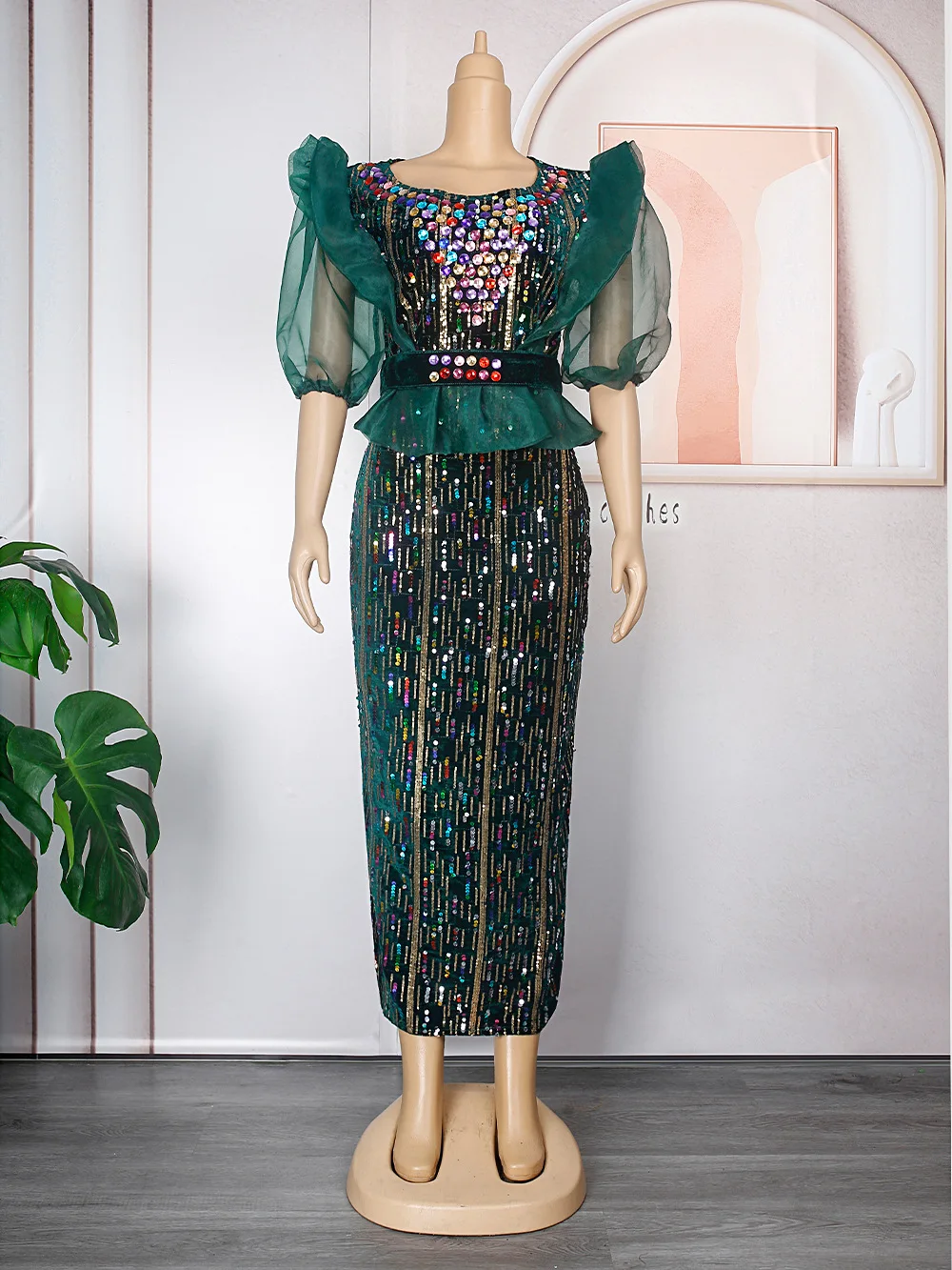 

Новинка, весеннее женское богатое платье Bazin в Африканском этническом стиле, Осеннее бархатное модное экзотическое платье макси для женщин