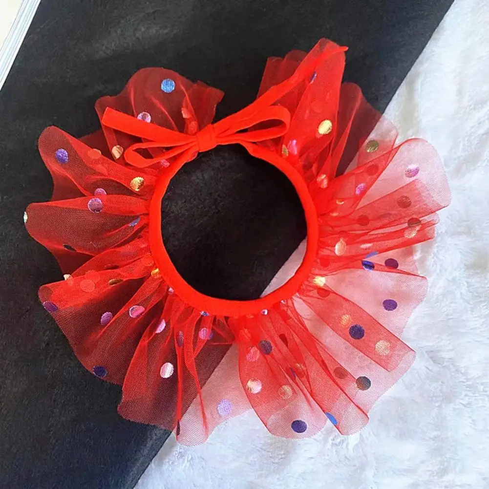 

Очаровательный шарф для домашних животных прозрачный сетчатый марлевый шейный платок для принцессы Слюнявчик