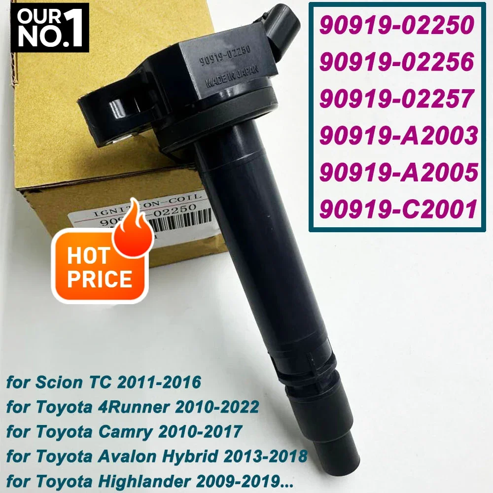 Новая катушка зажигания 90919-02250 90919-02256 для TOYOTA LEXUS Scion TC 90919-02257 90919-A2003 90919-A2005 90919-C2001