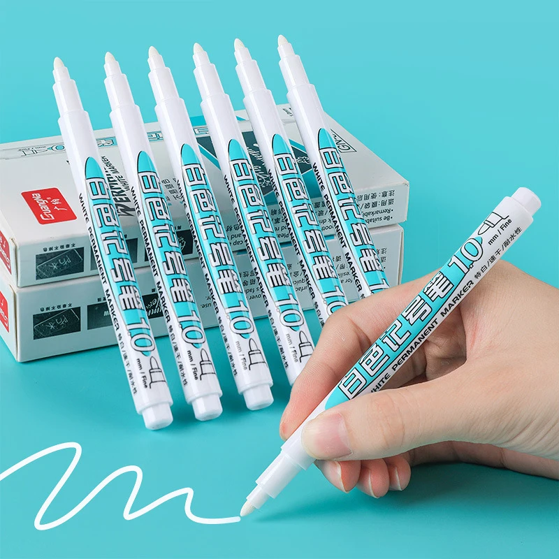 

1Pcs Oily White Marker Pen Graffiti Pens Waterproof Permanent Marker Pen