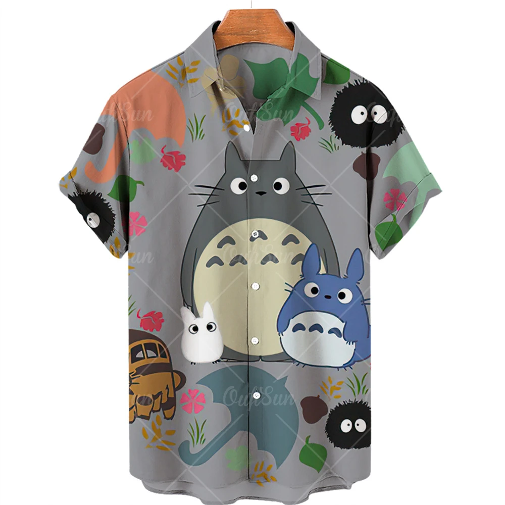 Molilulu Hayao Miyazaki Comics My Neighbor Totoro Faceless Mens Shirts Short-sleeved Unisex Fashion Top Anime T Shirt Men
