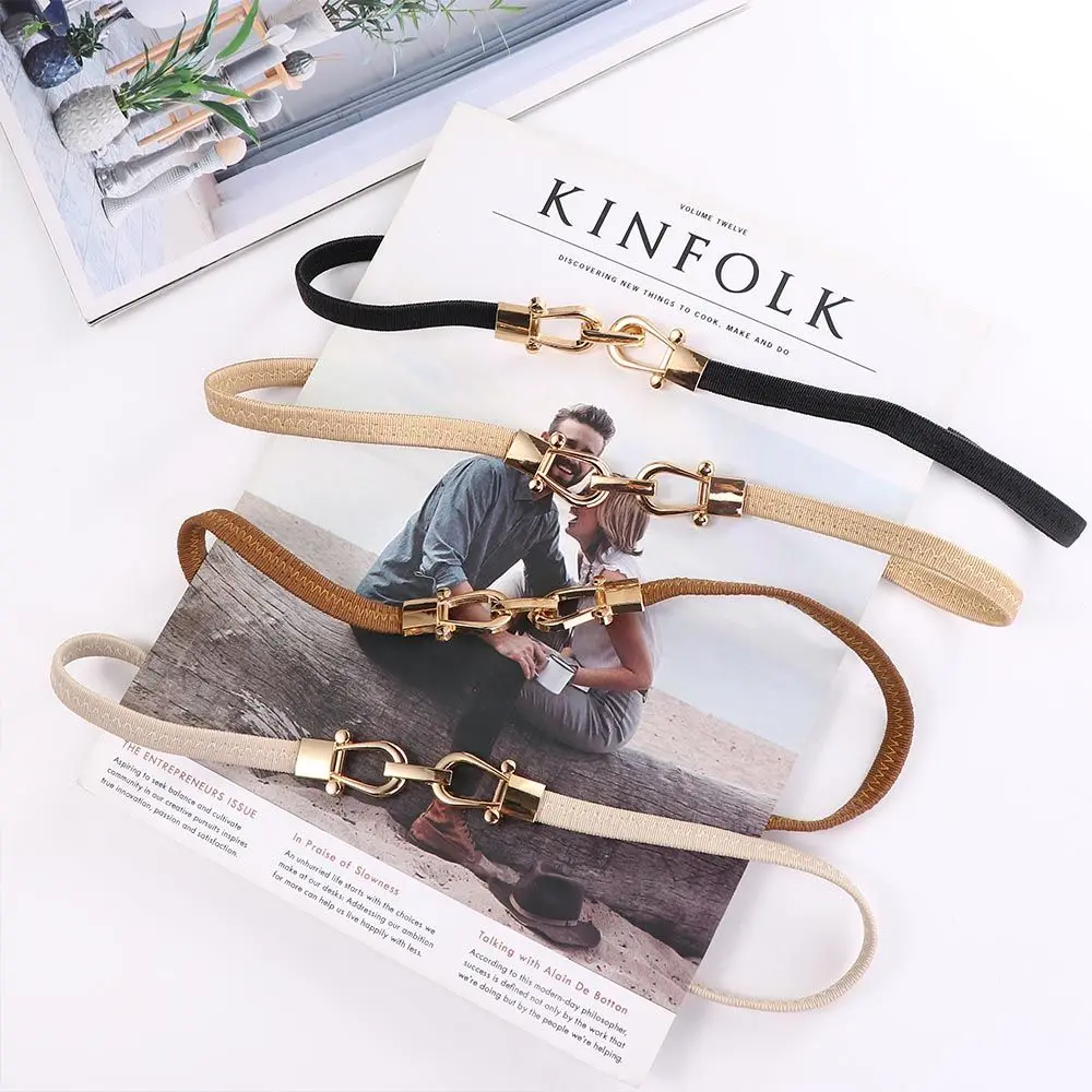 

Платье украшение сплав однотонный модный дизайн металлическая пряжка тонкий эластичный пояс корсет пояс женский пояс