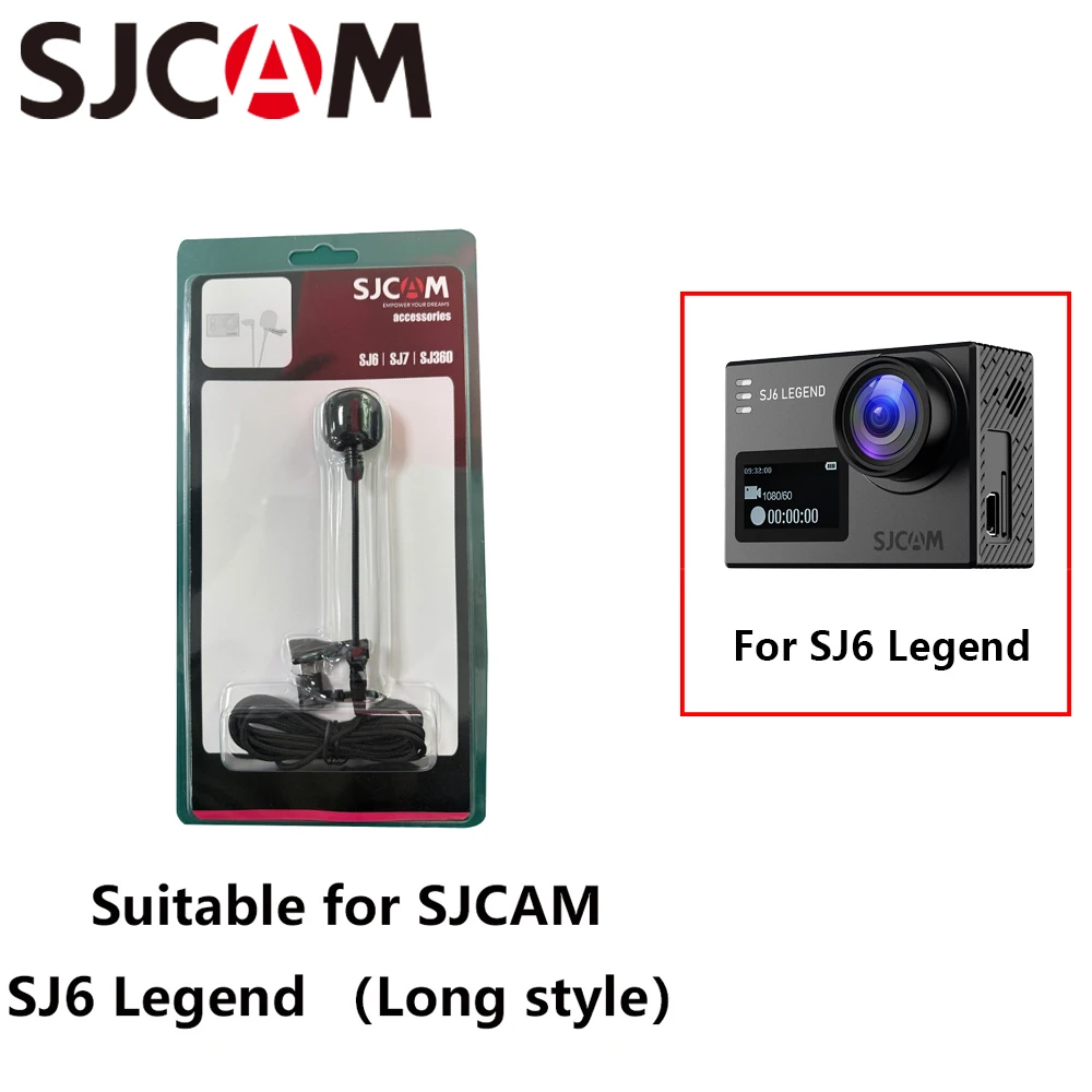 Микрофон SJCAM для экшн-камер с физическим шумоподавлением, проводной, на прищепке, подходит для SJ6, SJ8, SJ10 PRO, SJ20, C200, C200 PRO (art.: 3920da80ff197) - 3920da80ff197