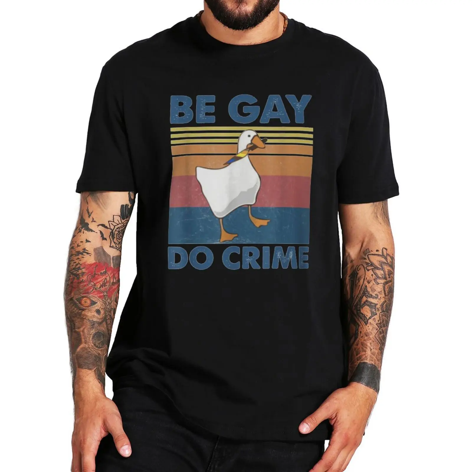 

Be Gay Do Crime Vintage Classic Tshirt Queer Pride Lesbian LGBT Unisex Casual T Shirt 100% Cotton LGBTQ Funny Gift T-Shirt