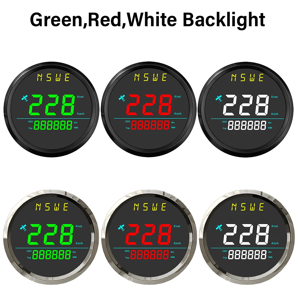 GPS Спидометр с подсветкой 85 мм 0-999 (узлы км/ч) 12 В 24