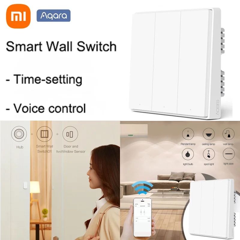 

Original Mijia Smart Wall Switch Aqara D1 Zigbee Wall Switch Mijia Ecological Chain Key Light Smart Switch For Mijia Smart Home