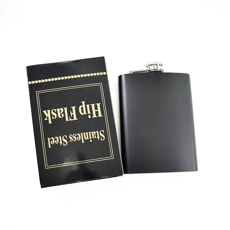 

8oz Stainless Steel Alcohol Liquor Flagon Flask Gift Box Set Camp Outdoor Portable Drinkware Bottle Black Hip Flasks