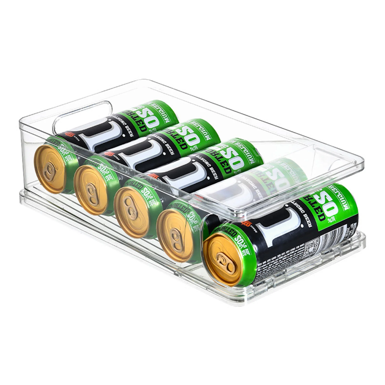 

Органайзер для газировки холодильника, Штабелируемый Держатель банок, диспенсер для холодильника, прозрачный органайзер для кладовой и ко...