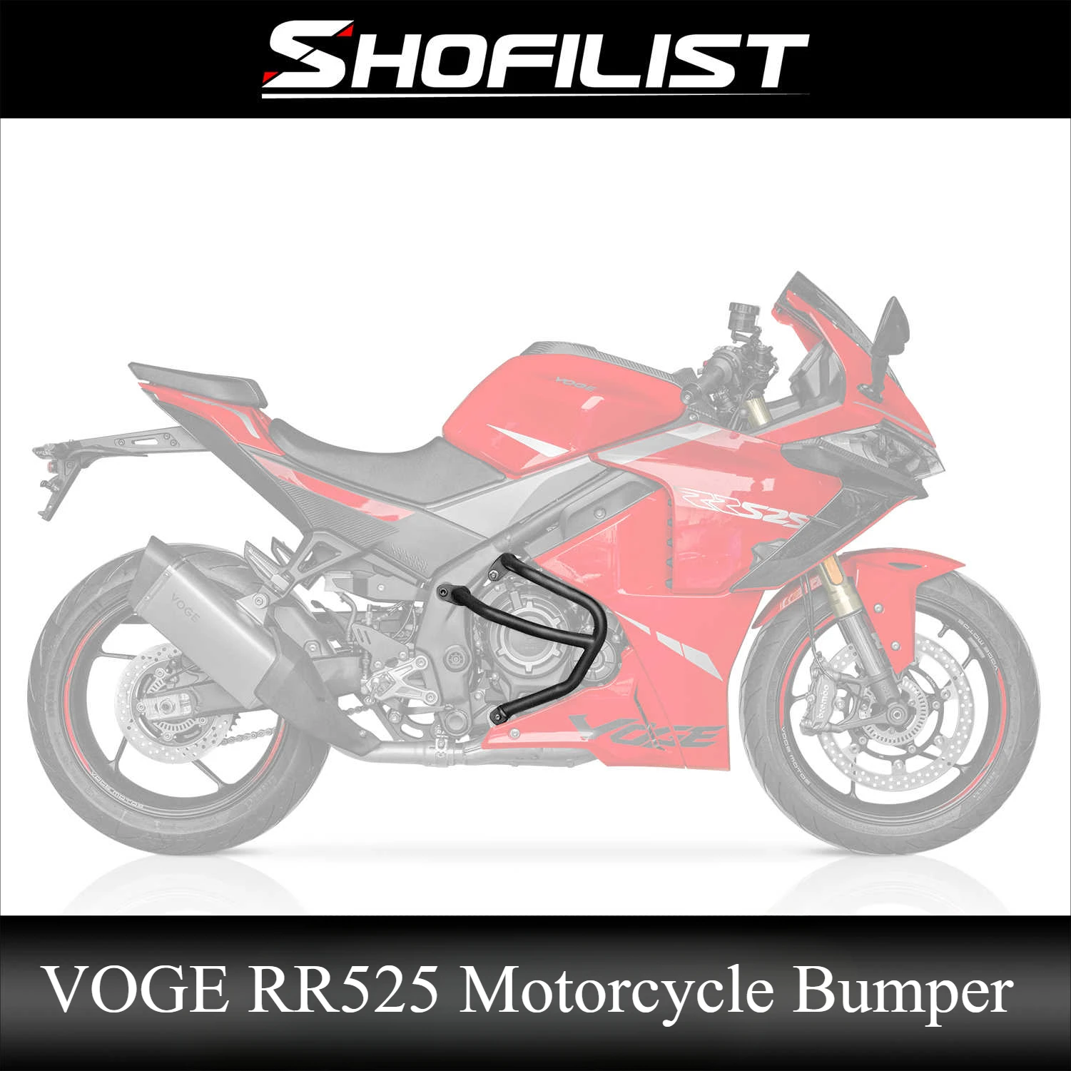 

Для VOGE RR525 мотоциклетный бампер, бампер из высокоуглеродистой стали, защита двигателя, рамка, бампер, обтекатель, утолщенные защитные планки