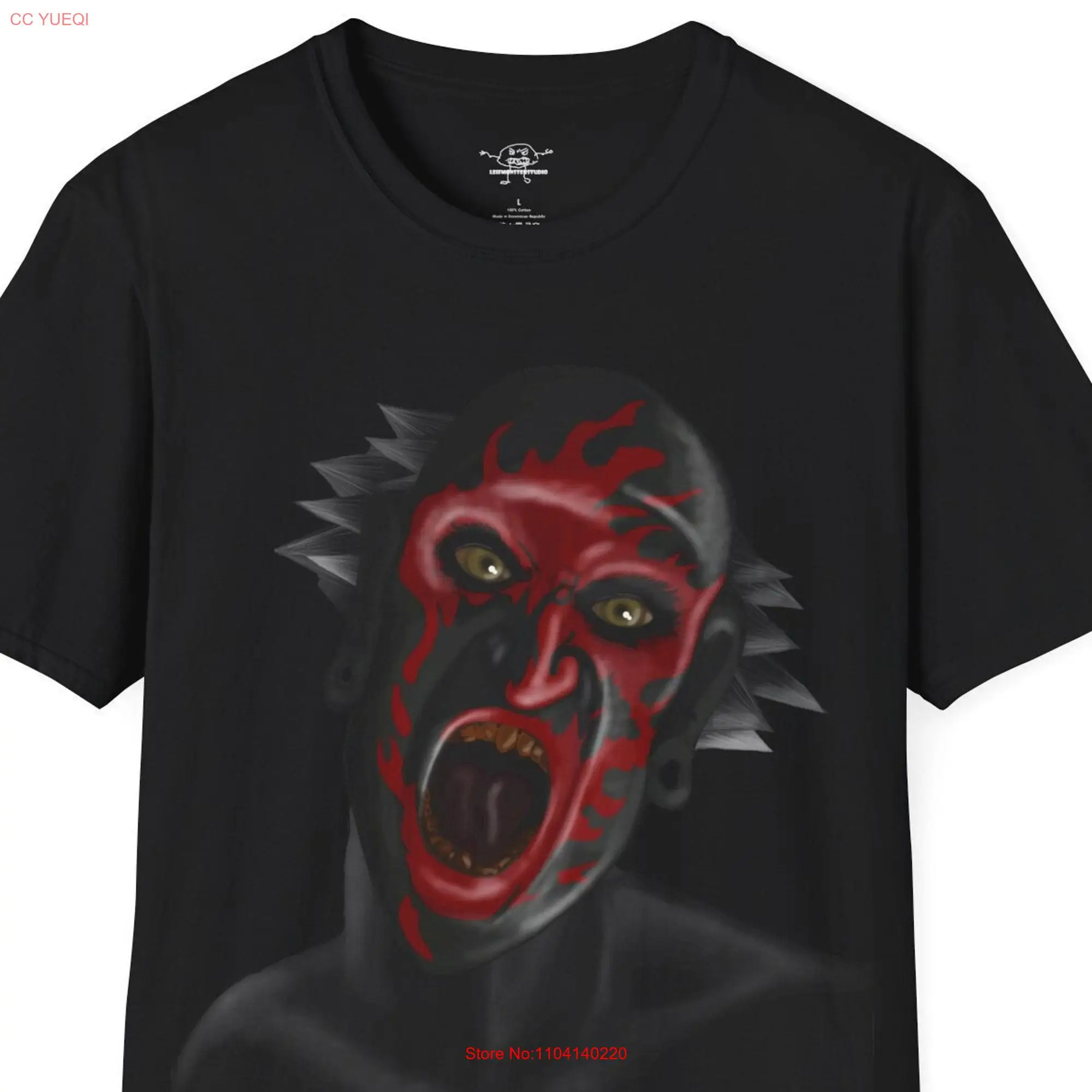Коварная футболка с демоном красная помада лицом человека огнем на его подарок