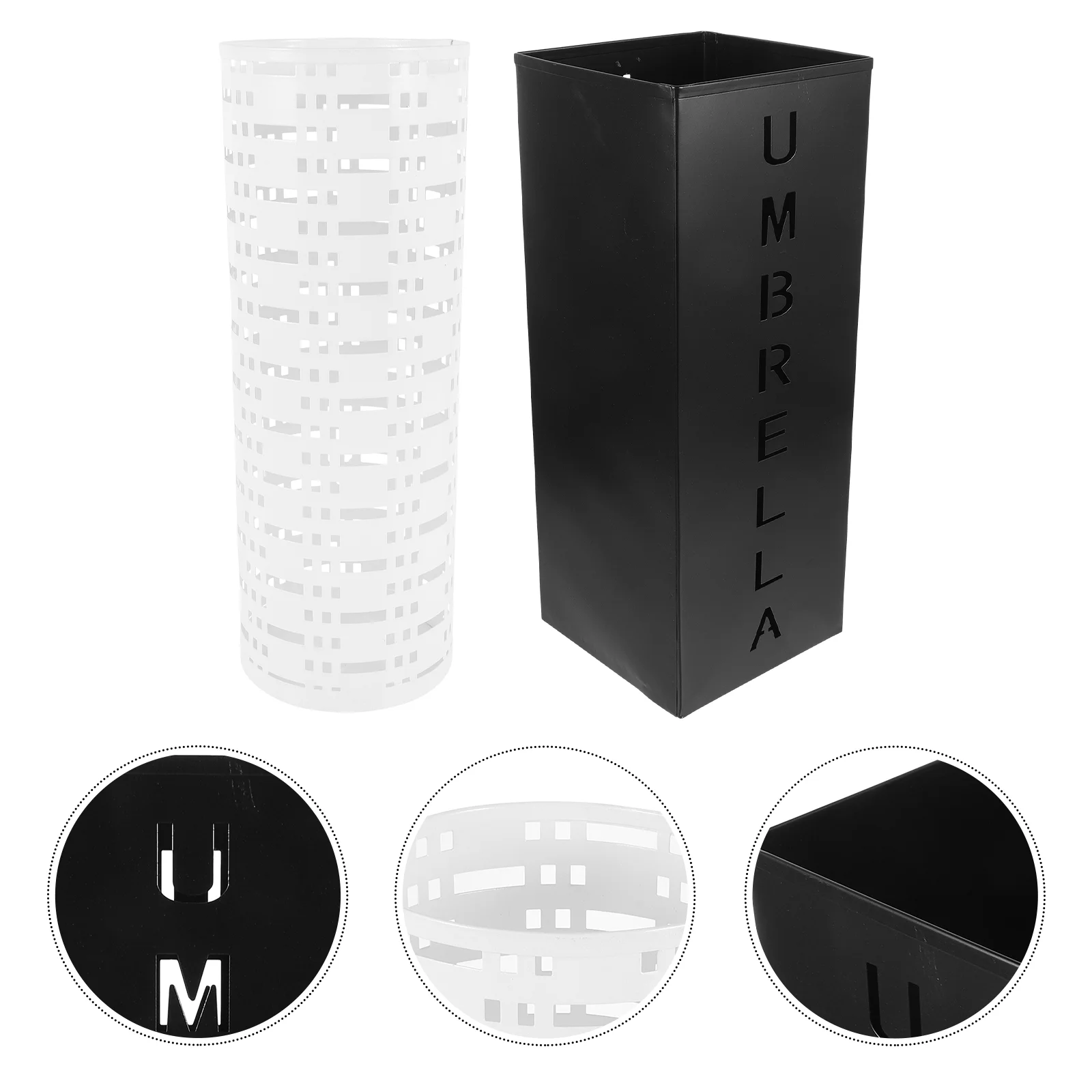 

2pcs Wear-resistant Umbrella Iron Bucket Multi-functional Storage Bucket for Umbrella Magazine