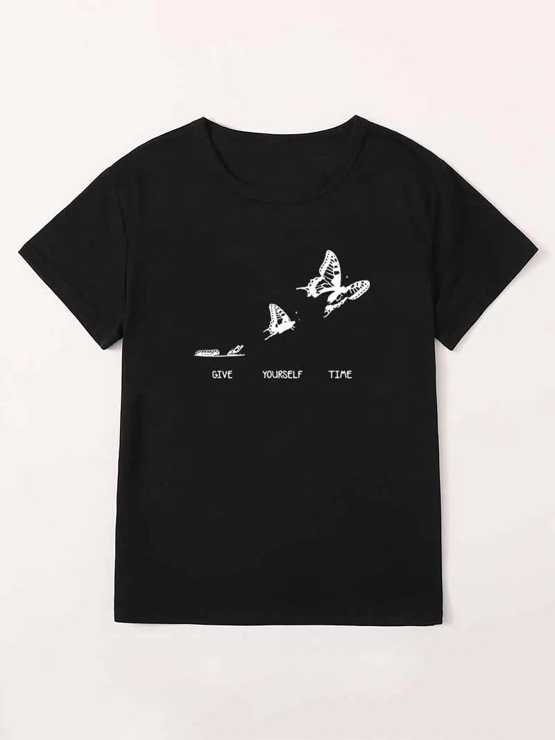

GIVE YOURSELF TIME Bad Bunny Summer Clothes Women's Sweatshirt 2022 Harajuku Shirts Johnny Depp T Shirt Oversize Y2k Accessories