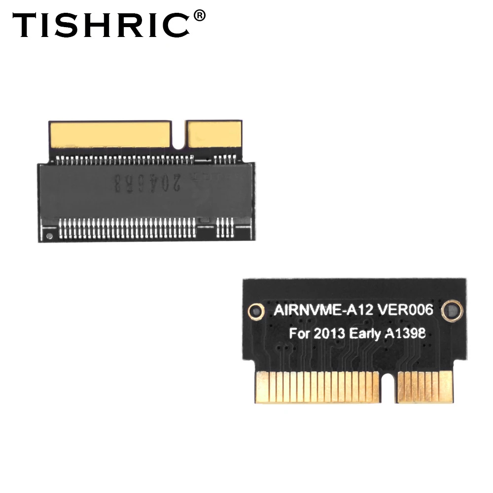 Адаптер TISHRIC M.2 KEY-M PCI-E для MACBOOK PRO 2013 ранний A1398 NVME с интерфейсом 6PIN + 17PIN MABOOK A145 |