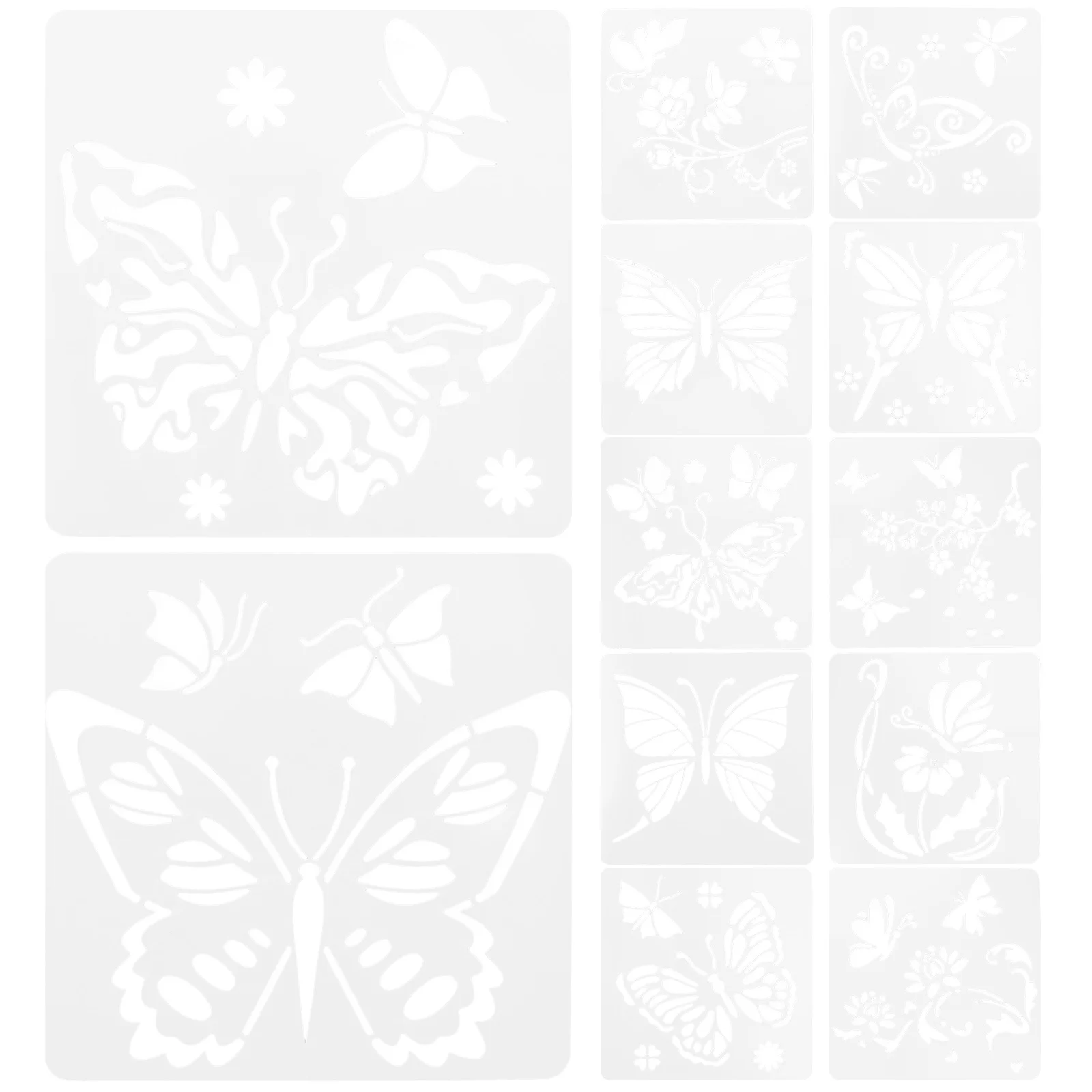 Декоративные настенные трафареты для рисования шаблон бабочки белый домашнее