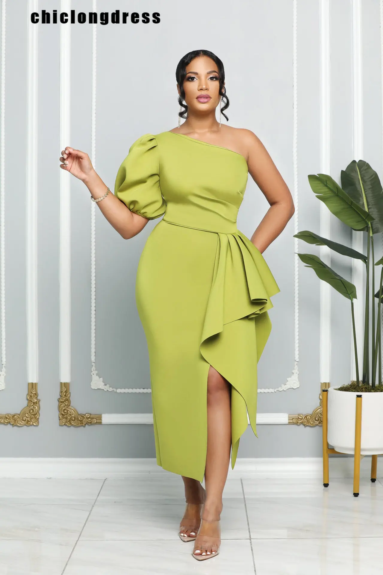 

Осень 2022, модное элегантное вечернее платье с открытыми плечами, женское сексуальное облегающее вечернее платье с диагональным вырезом и п...