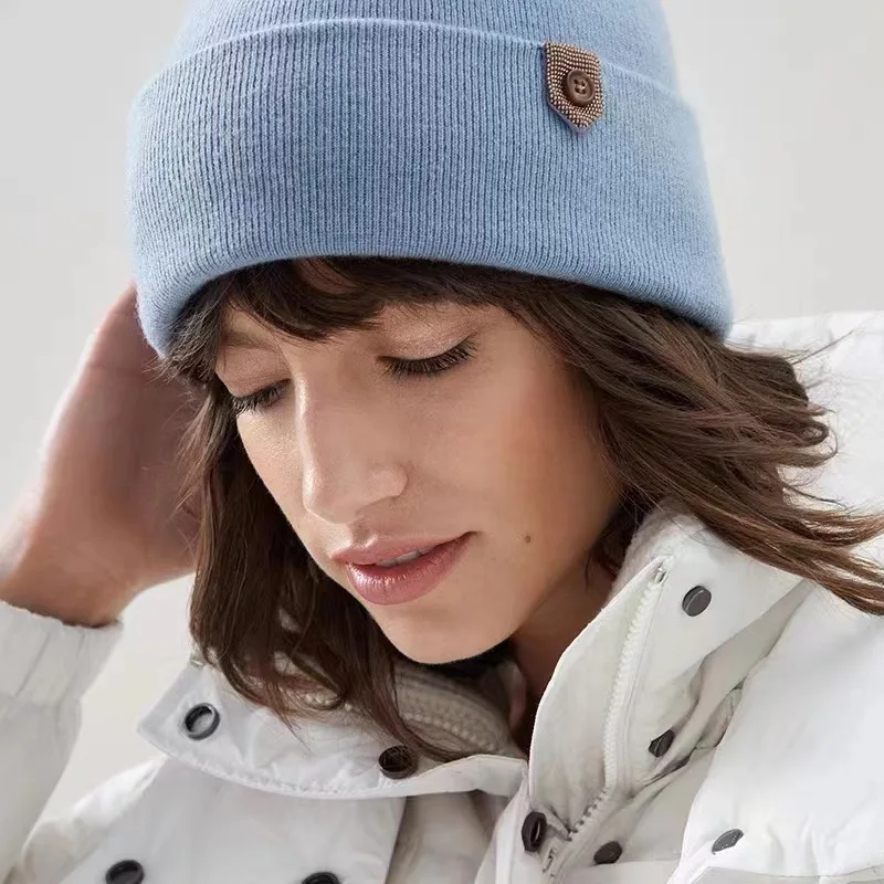 

Women's Cap Knitted Beading Solid Color Hat Casual