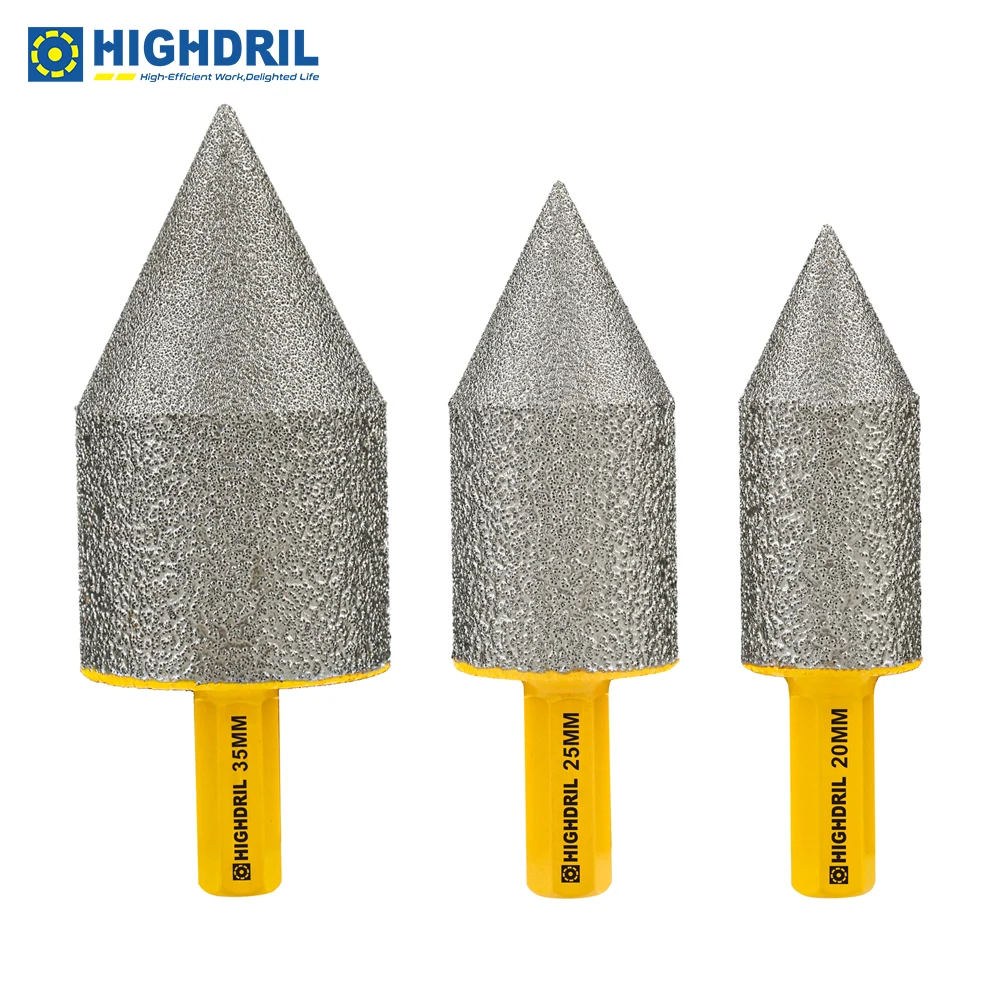 

Алмазные фрезы HIGHDRIL с шестигранным хвостовиком диаметром 20/25/35 мм для шлифовки фарфоровой плитки, керамики, мрамора, гранита,фреза по плитке, 1 шт.