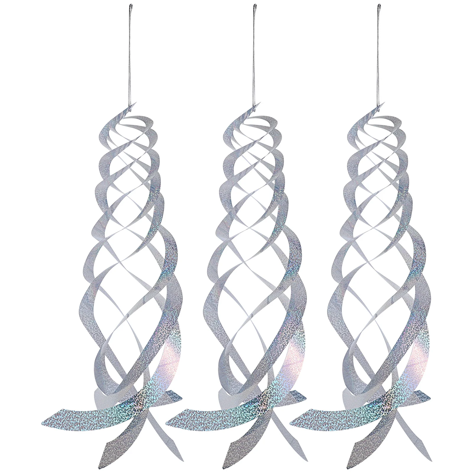 

3 Pcs Hanging Mylar Mylar Tape Garden Wind Spiral Glass Pendant Bird Ornament The Bird Rods