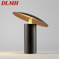 dlmh nordic vintage table lamp creative design black desk light modern fashion for home bedroom living room decorative