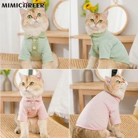 pet cat clothes summer breathable thin t shirt leisure home wear striped pajamas puppy vest bottoming shirt dog pet supplies