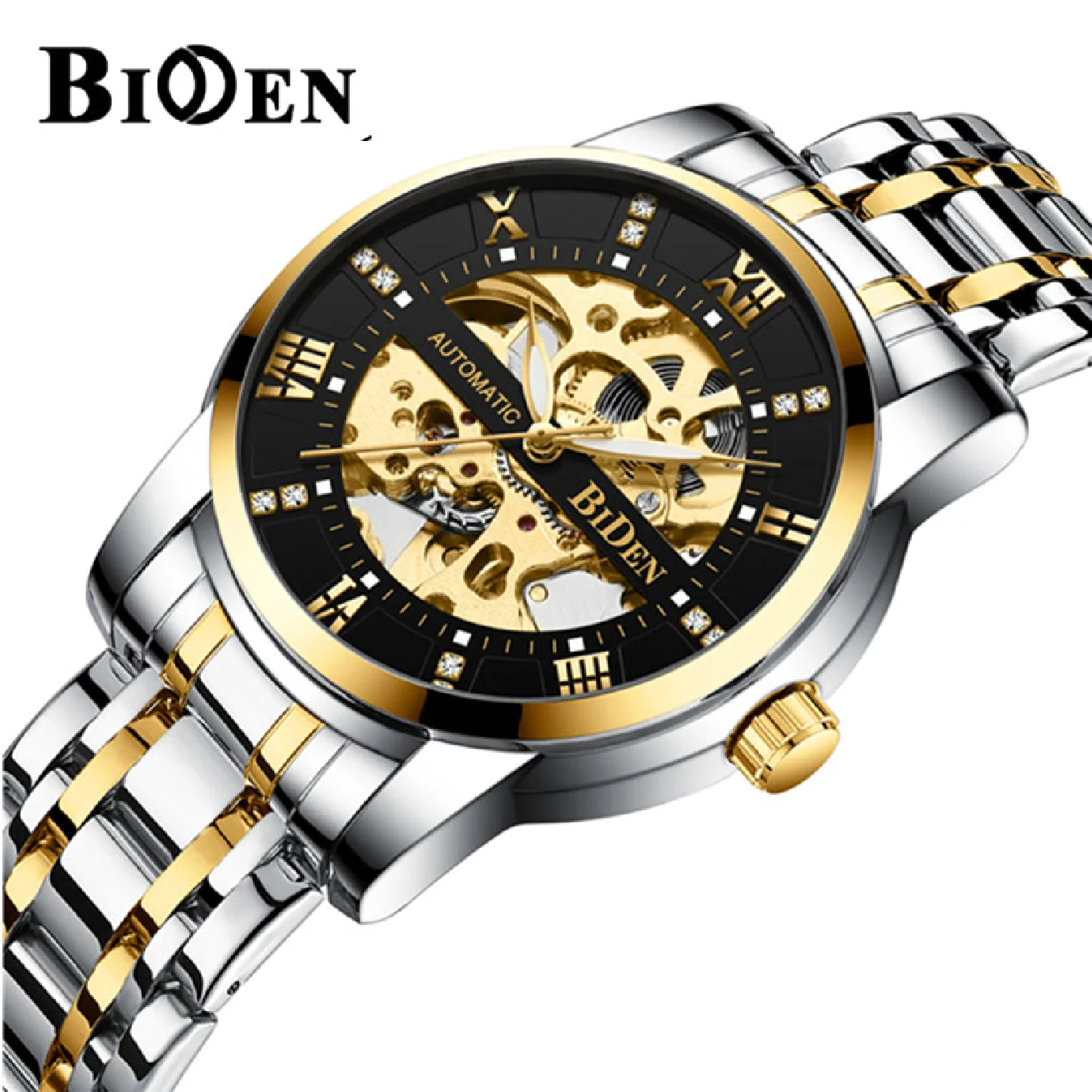 

BIDEN Brand Skeleton Watch New Sport Mechanical Watch Fashion Mens Watches Top Brand Montre Homme Clock Men Automatic Watch Gift