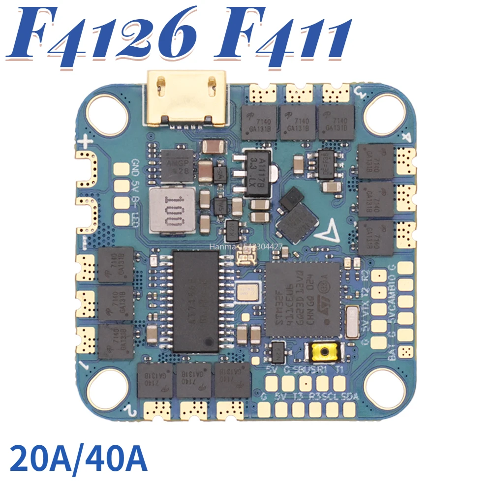 Контроллер полета HAKRC F4126 F411 AIO ICM42688 BLHELI_S 20A/40A ESC встроенный OSD барометр Датчик тока 2-6S для РУ FPV дрона