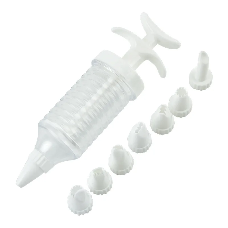 

Manual Plastic Foam Piping Tip Whipped Cream Dispenser Charger with Replaceable 8 Decorating Tips
