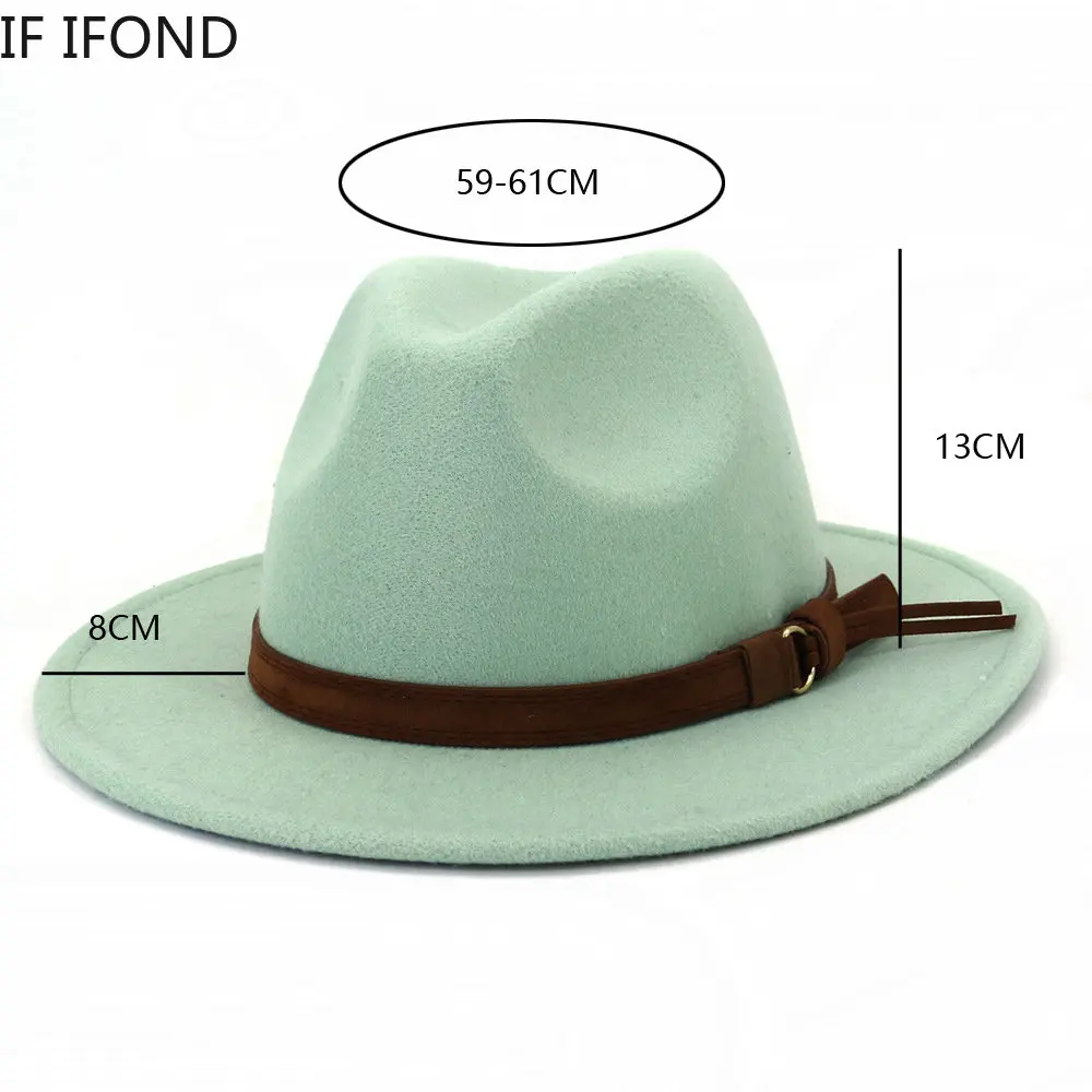 

Women Hats 59-61CM Big Size Fedoras Hats Vintage Fashion Formal Church Wedding Winter Hats Men Panama Hats sombreros de mujer
