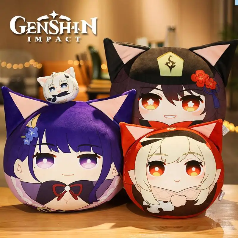 

Genshin Impact Plush Kawaii Cosplay Zhong Li Xiao HuTao Wendy Ke Qing Kelly Anime Plush Toys Throw Pillows Dolls Toy Gift