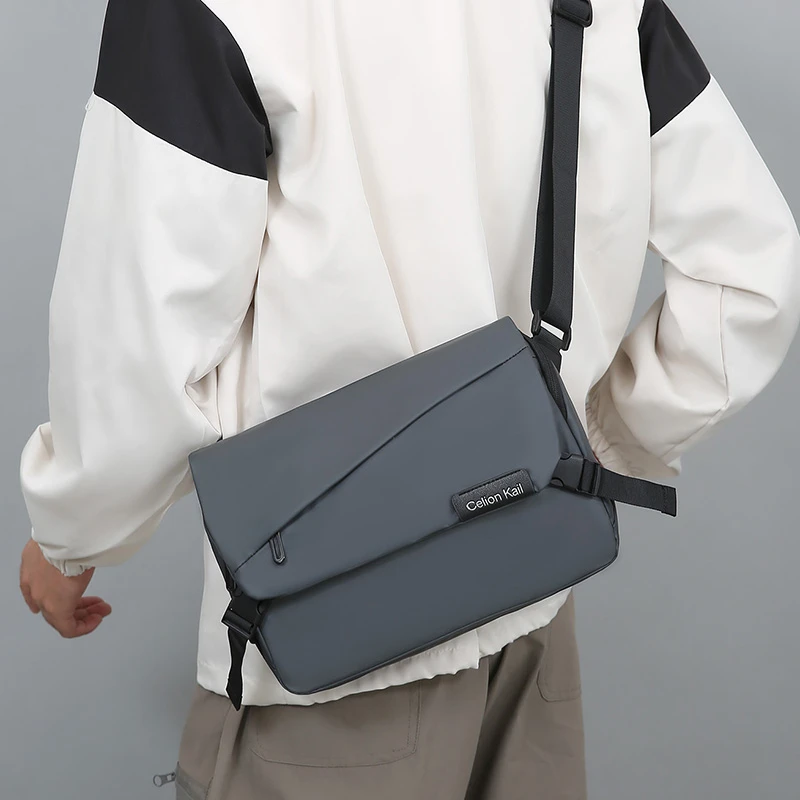 Классическая модная Новая универсальная мужская нейлоновая однотонная сумка