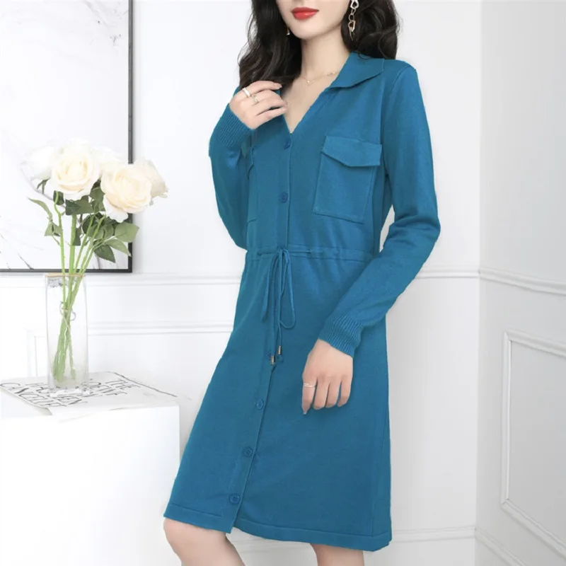 

Осень-зима 2023 платье-свитер с длинным рукавом Lili55