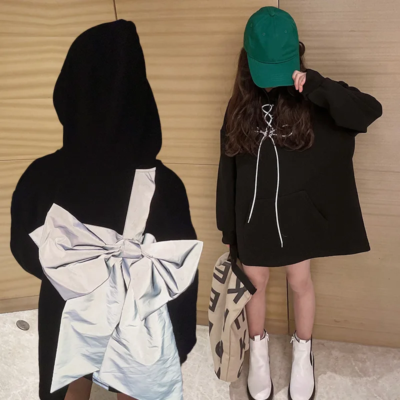 

Детское блестящее платье с большим бантом, в стиле хип-хоп