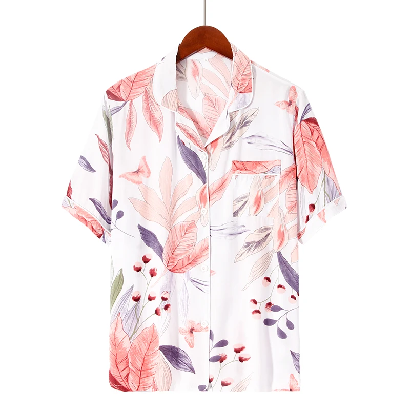 Plus Size S-3XL 100% Viscose Summer Women's Pajamas Thin Section Short-Sleeved Shorts Large Floral Print Home Service Pajamas