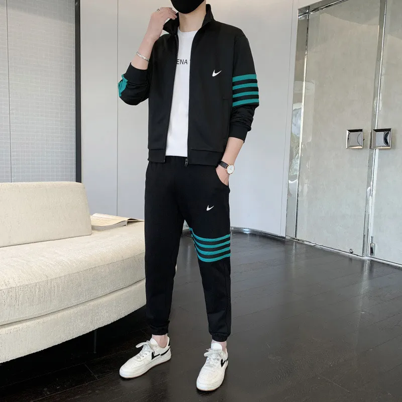 

Мужская модная спортивная толстовка, комплект спортивной одежды для фитнеса, спортивная одежда для бега, мужская повседневная спортивная одежда, Зимняя модель со стойкой