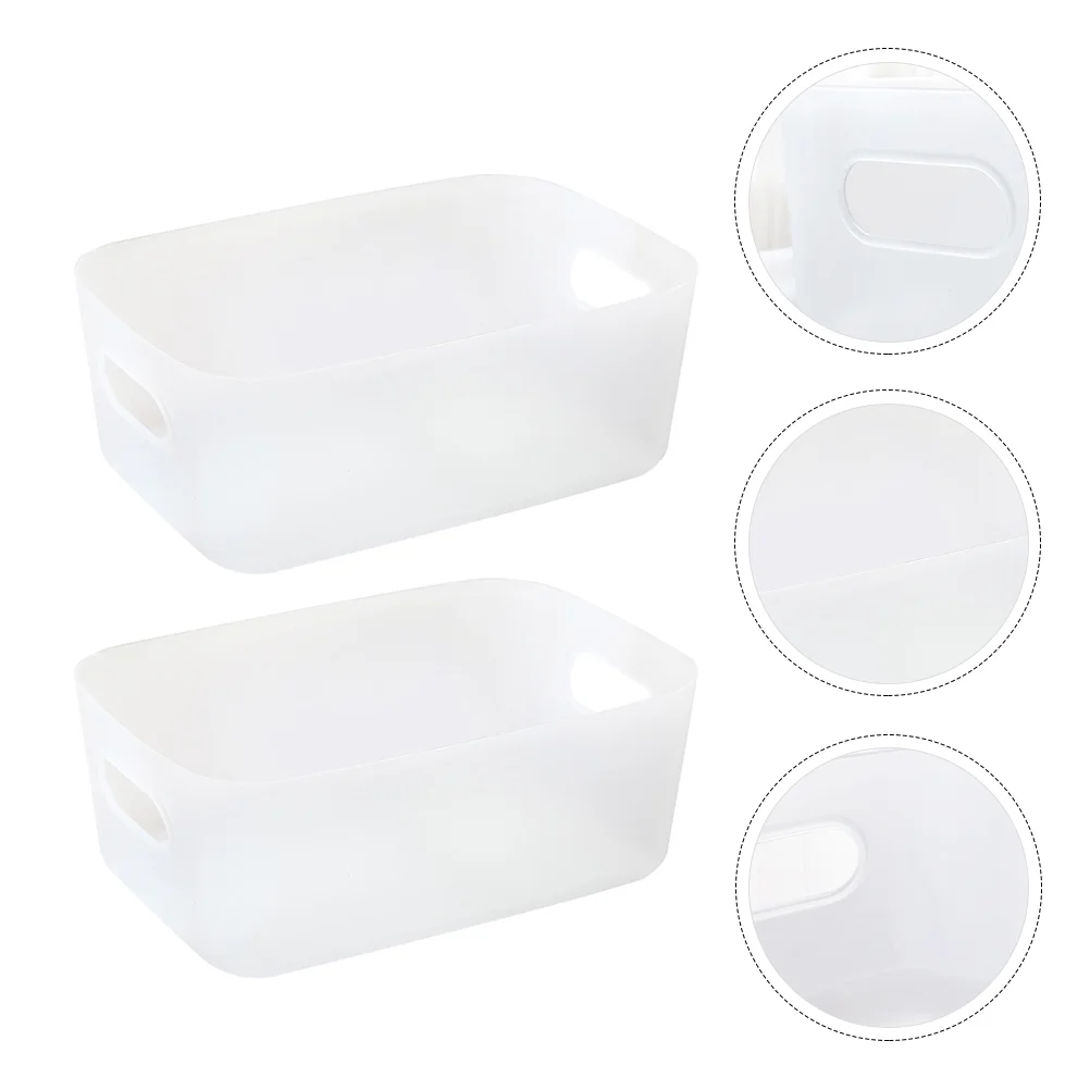 

Storage Bin Makeup Clear Basket Organizer Body Whie Bathroom Holder Desk Item Closet Cube Table Toy Wash Shampoo Vanity White