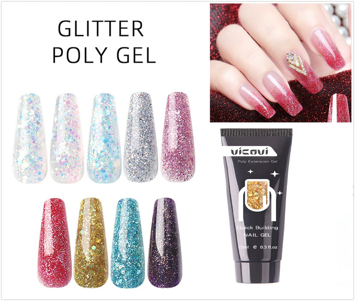 

15ML Nail Sequin Extension Glue Phototherapy Crystal Sequin Nail Art Tools Poly Acrylic Gel Fast Lengthening Nail Polish Glue
