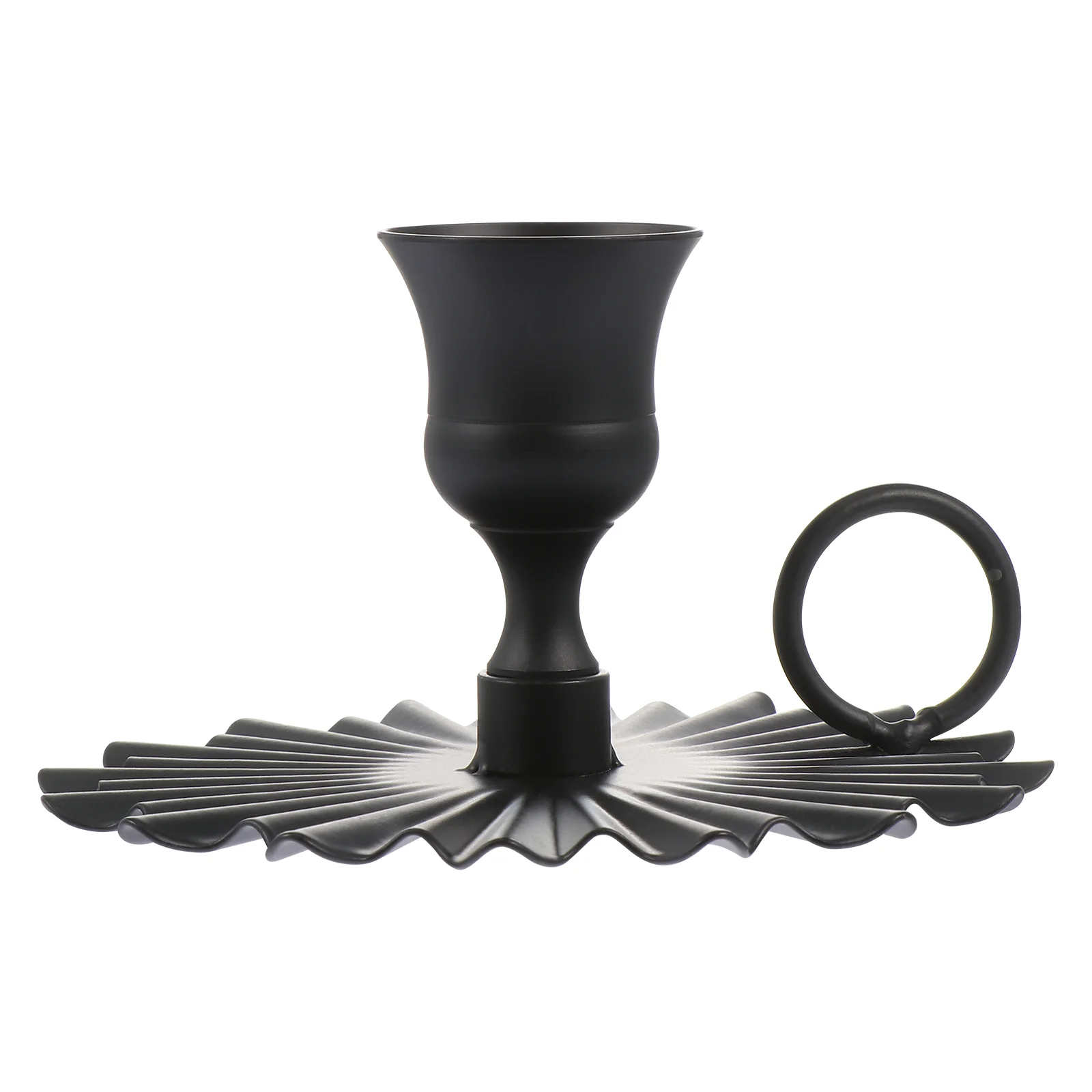 

Holder Iron Taper Candlestick Candleholder Black Metal Pillar Plate Holders Stand Christmas Wedding Desktop Cast Decor Fan