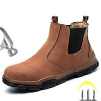 new safety shoes men winter shoes chelsea boots men steel toe shoes work boots men waterproof leather boots welder work shoes