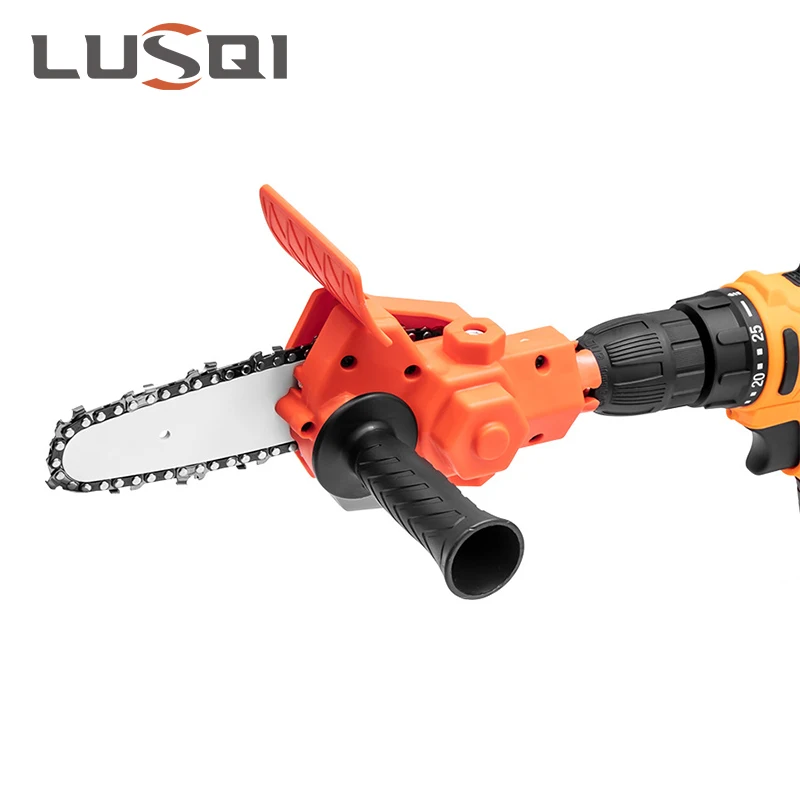 LUSQI Electric Chainsaw Portable Electric Drill Modified To Chainsaws Conversion Adapter Woodworking Pruning Cutting Power Tool