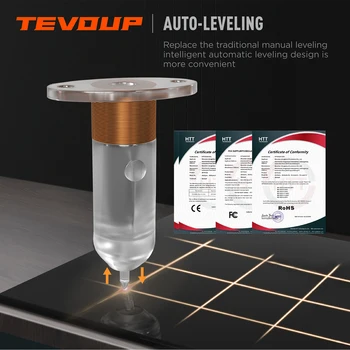 TEVOUP HYDRA 3D Printer Laser Engraver 2 in 1 Carving Machine 305x305x400mm Build Volume Lattice Glass Platform Fast Heating Bed 5