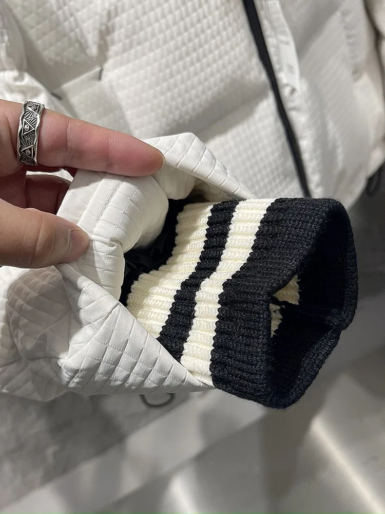 Зимняя мужская Толстая теплая куртка на утином пуху модное ветрозащитное пальто