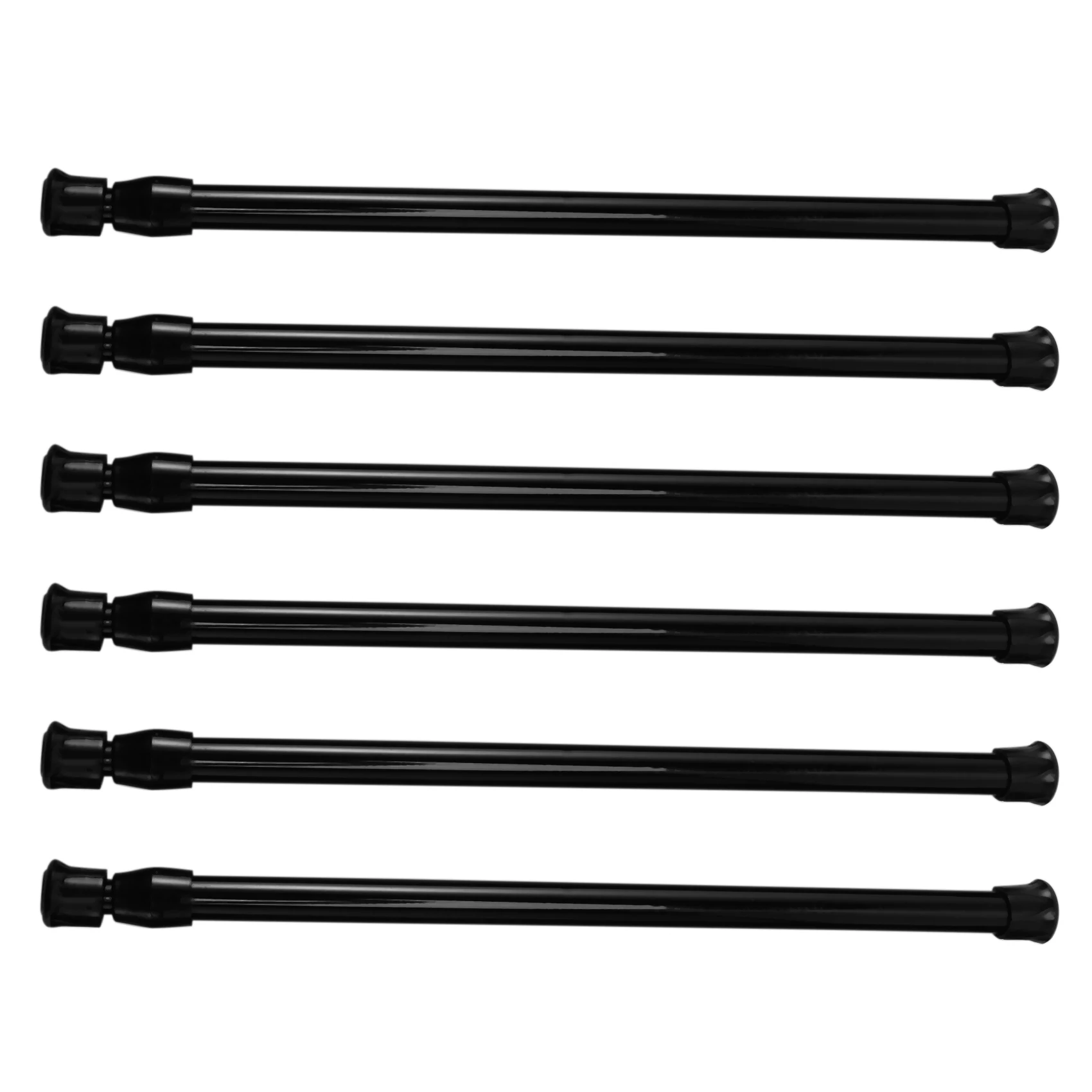 

Small Tension Rods for Cabinets Cupboard Bars for RV Closets Refrigerator, Spring Rods 11.8 to 19.6 Inches, 6 Packs (Black)