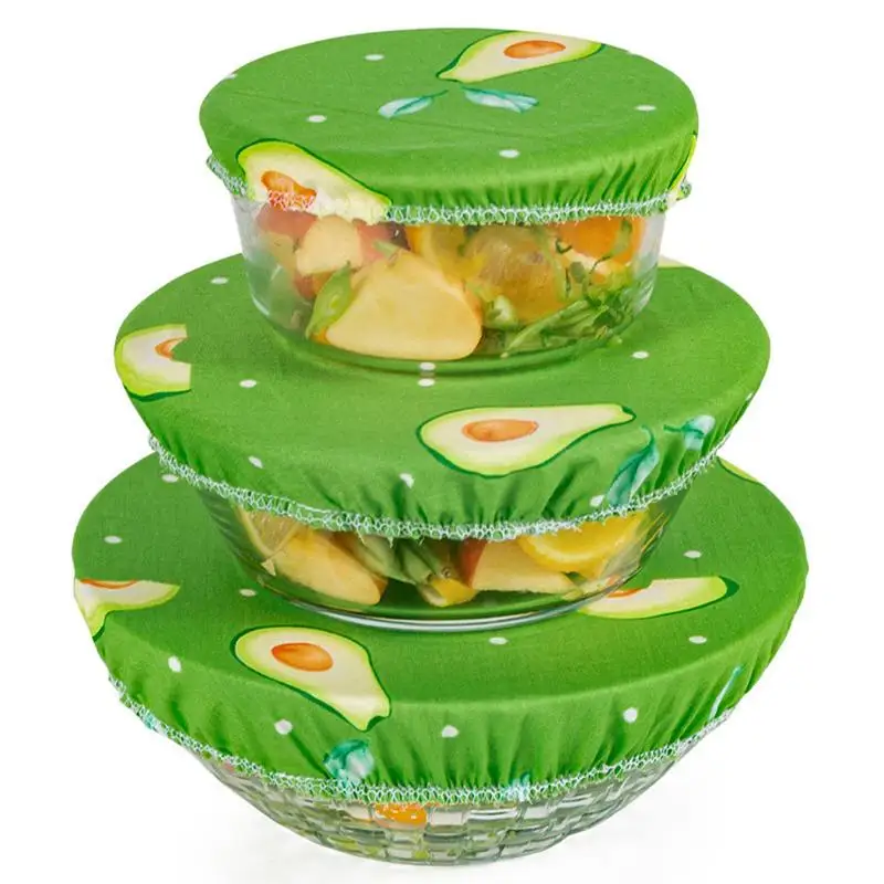 

Food Storage Covers Washable Stretch Fruit Salad Fresh Bowl Cloth With Pure Cotton High Elasticity Fabric Bowl Covers For