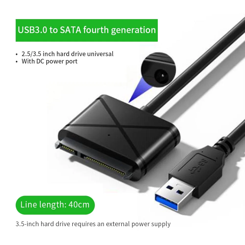

Wavlink USB 3.0 SATA III Hard Drive Adapter Cable, SATA to USB 5Gbps, for 2.5" HDD/SSD and 3.5" HDD Hard Drive Connector